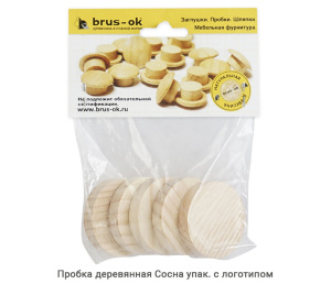 Пробка деревянная Сосна / упак.логотип