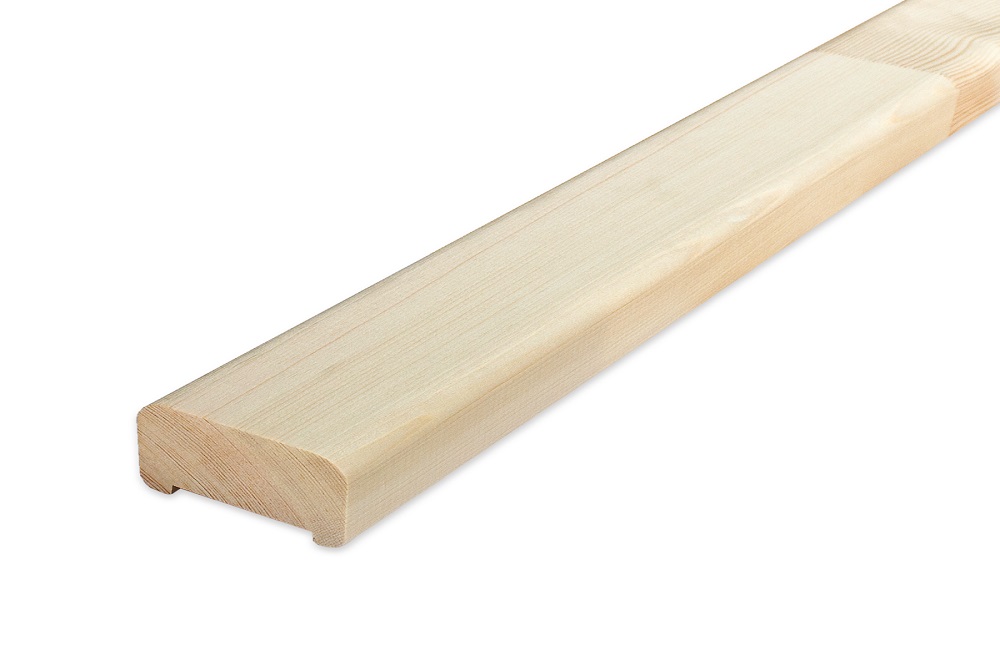 Поручень деревянный прямоугольный Сосна АА сращенный / с пазом