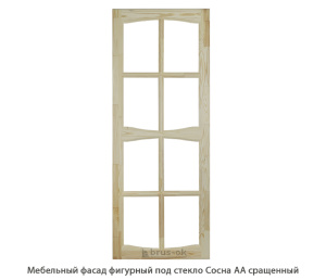 Мебельный фасад фигурный под стекло Сосна АА сращенный / 18*596 мм