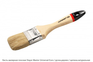 Кисть малярная плоская Stayer Master Universal-Euro / рукоять. древесина / щетина. натуральная