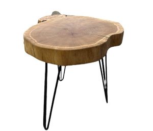 Кофейный стол из слэба  Абрикос / эпоксидная смола / масло-воск / бесцветный