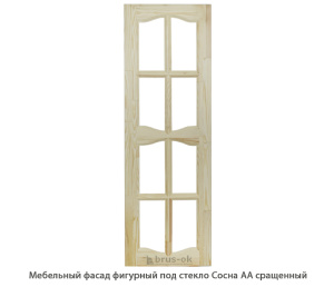 Мебельный фасад фигурный под стекло Сосна АА сращенный / 18*396 мм