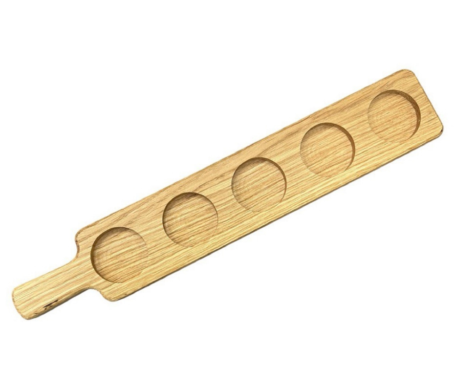 Доска для подачи  шотов с гравировкой / Дуб / масло-воск / 20 * 60 * 330 мм