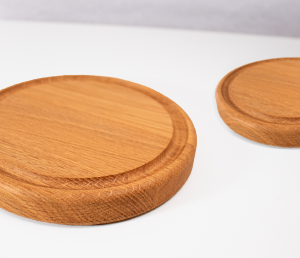 Доска для подачи  круглая / Дуб / масло-воск / d - 140 мм