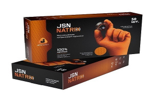 Перчатки нитриловые JETA Safety JSN Natrix / оранжевые