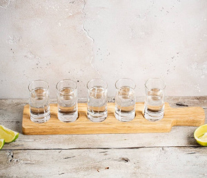 Доска для подачи  шотов / Дуб / масло-воск / 20 * 60 * 330 мм