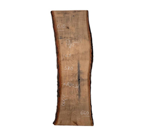 Слэб Дуб цельн.массив нешлифованный №A5052 / 65 * 580/660 * 2300 мм