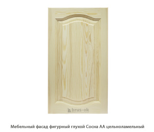Мебельный фасад фигурный глухой Сосна АА цельноламельный / 20*596 мм