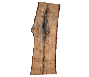 Слэб Дуб цельн.массив нешлифованный №A5055 / 75 * 680/770 * 2300 мм