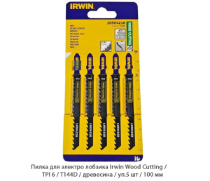 Пилка для электролобзика Irwin Wood Cutting / TPI6 / T144D