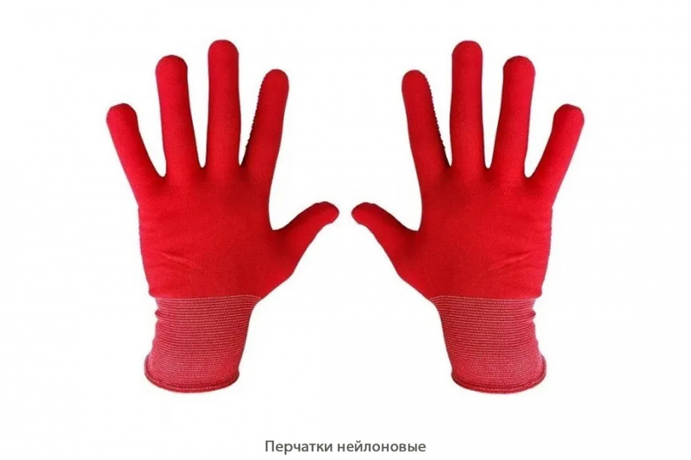 Перчатки нейлоновые / красные