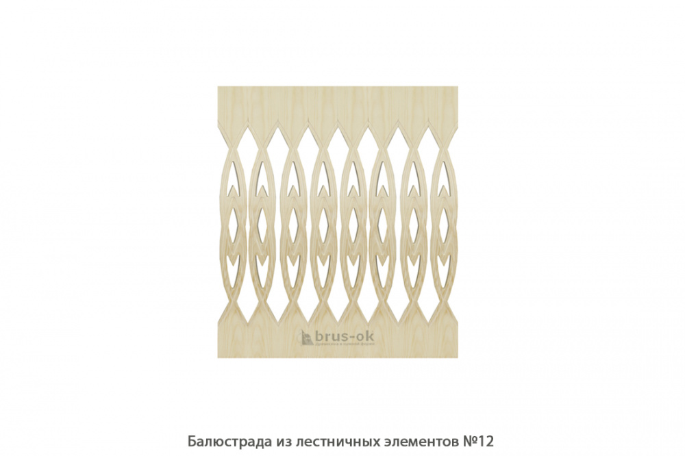 Балясина деревянная Сосна АА сращенная / №12 плоская