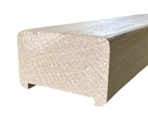 Поручень деревянный ПРЯМОУГОЛЬНЫЙ Бук АВ сращенный 1-3 СТЫК. / с пазом