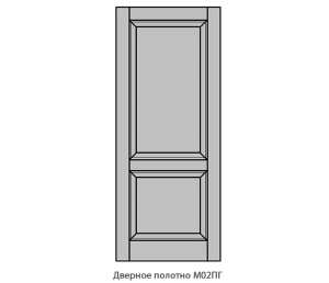 Дверное полотно Дуб межкомнатное М02ПГ АВ / без отделки