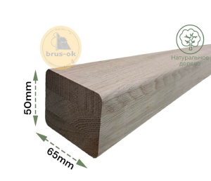 Поручень деревянный ПРЯМОУГОЛЬНЫЙ Дуб ВВ сращенный / без паза