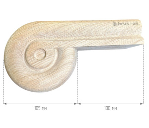 Окончание поручня улитка Дуб АВ сращенное / под 50 балясину