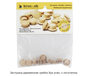 Заглушка деревянная грибок Бук / упак.логотип