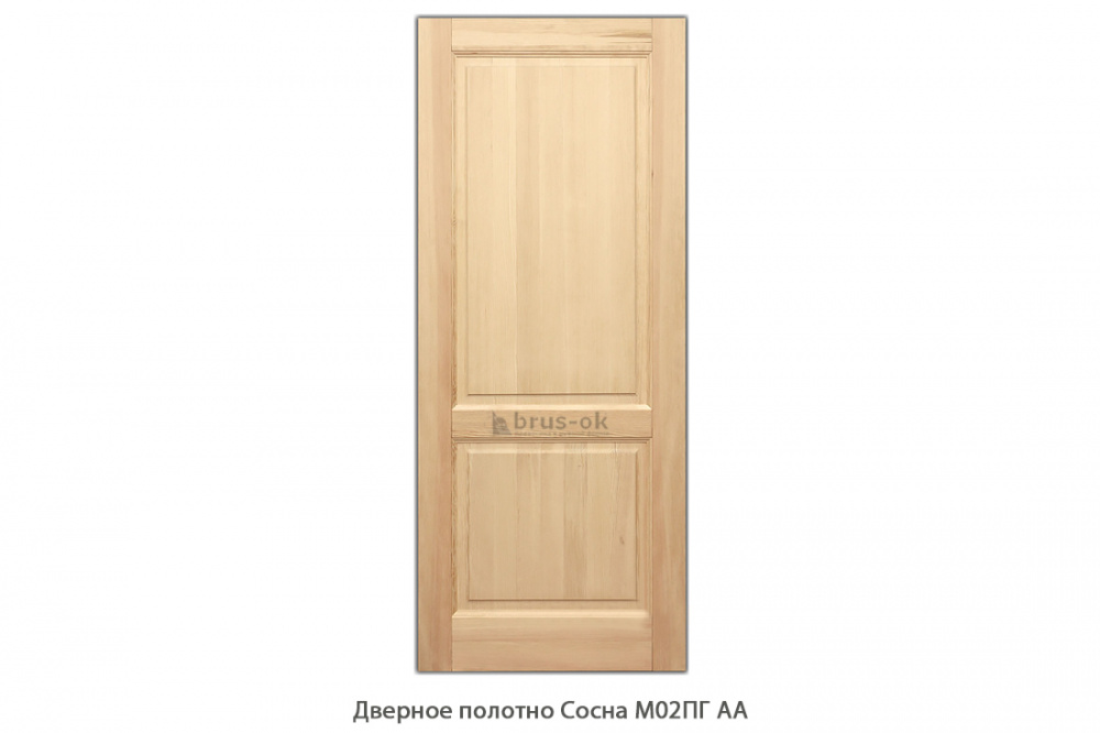 Дверное полотно Сосна межкомнатное М02ПГ АА / без отделки
