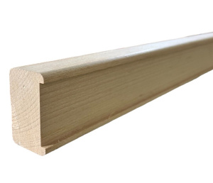 Поручень деревянный ПРЯМОУГОЛЬНЫЙ Бук АВ сращенный / с пазом