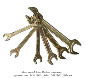Набор ключей рожковых Stayer / рукоять.сталь