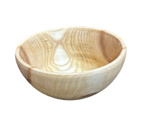 Тарелка деревянная цельная  глубокая / Ясень / масло-воск / Ø 220 мм, h -110 мм