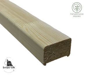 Поручень деревянный ПРЯМОУГОЛЬНЫЙ Сосна АА сращенный / с пазом