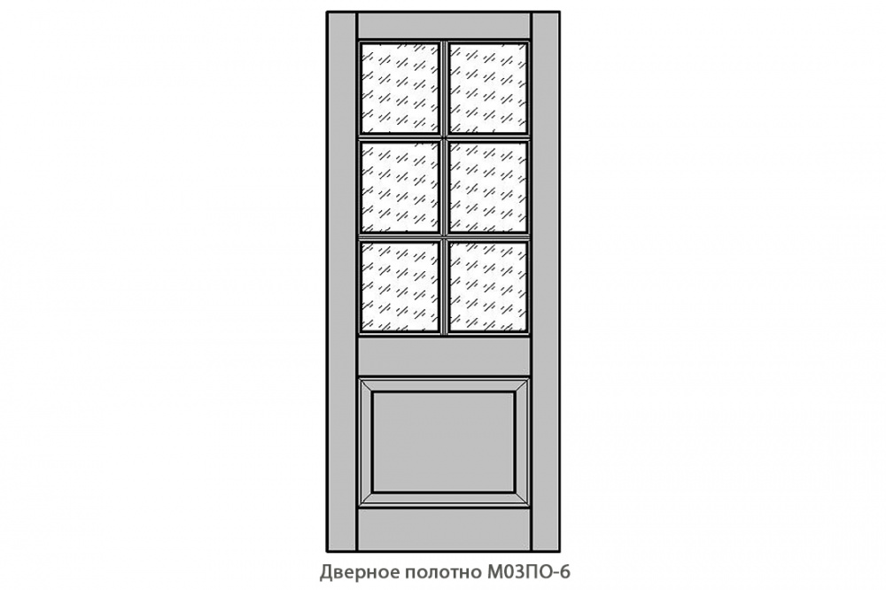 Дверное полотно Сосна межкомнатное М03ПО-6 АА / без отделки