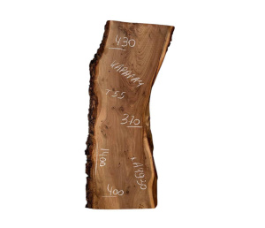 Слэб Карагач цельн.массив нешлифованный №A4930 / 55 * 370/430 * 1400 мм