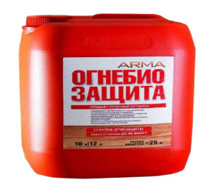Огнебиозащита для древесины ARMA 1 ГРУППА ОГНЕЗАЩИТЫ 500г/м2 для внутренних и наружных работ