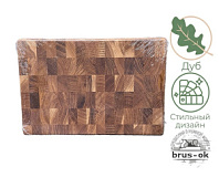 Разделочная доска торцевая  / Дуб / масло-воск / 40 * 400 * 500 мм